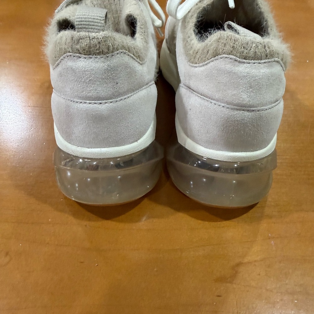 Tory Burch Cream Suede & Knit Platform Sneakers - Picture 3 of 5